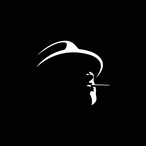 Silhouette Of Man With Hat And Cigar Chikago Gangster Mafia 13131641