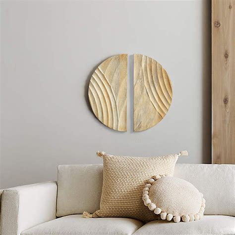 Minimalist Round Wood Wall Decor For Living Room Bedroom 3d Hanging Art