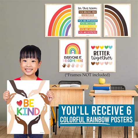 Buy 6 Rainbow Poster Diversity Posters For Classroom Decor For Teachers