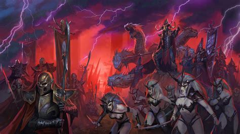 Army Illustration Total War Warhammer II Warhammer Dark Elf HD