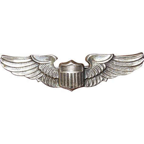 Vintage Sterling Silver Us Airforce Military Wings Pin World War Ii