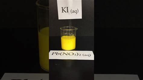 Double Replacement Reaction Of Lead Ii Nitrate With Potassium Iodide Youtube