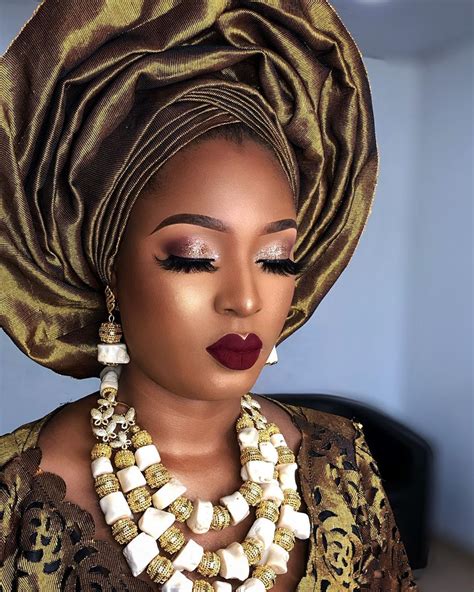 Amazing Makeup Transformation Nigerian Gele African Beauty African Style Glam Dark Skin