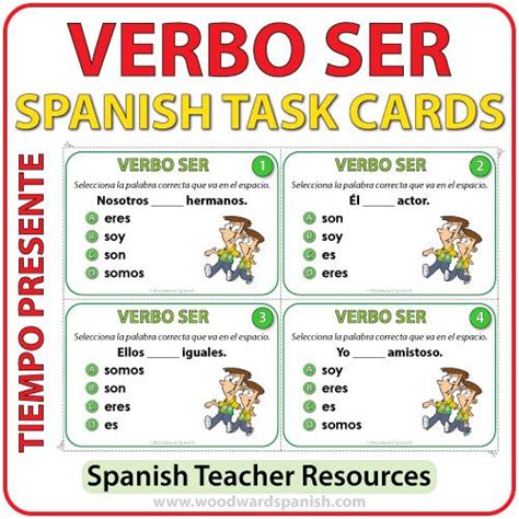 Ser Present Tense Spanish Task Cards Woodward Spanish
