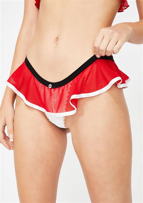 holiday sexy skirt lace panties red dolls kill