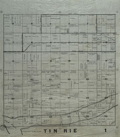 1923 Maricopa County Arizona Land Ownership Plat Map T1n R1e Arizona