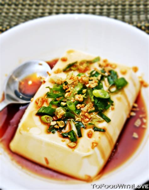 To Food With Love Silken Tofu With Bonito Soy And Spring Onions