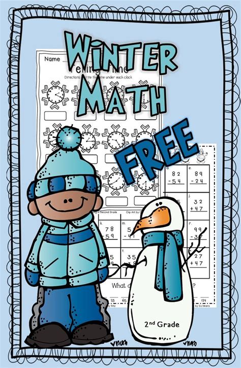 Free Winter Math For Second Grade Telling Time And Addition With