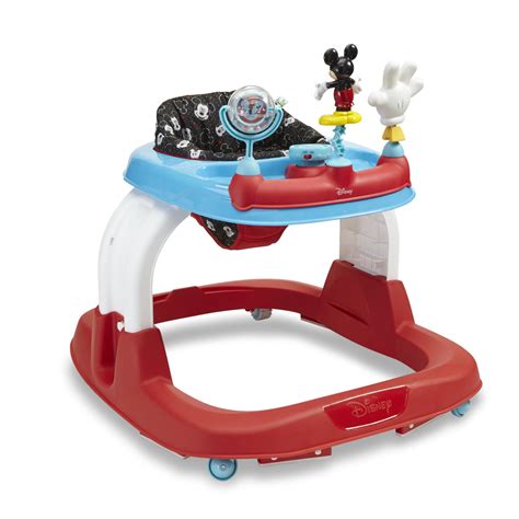 Today's baby walkers are built with fun music and bright colors to engage your child's auditory and visual senses up to the maximum. Disney Mickey Mouse Infants' Ready, Set, Walk! Walker