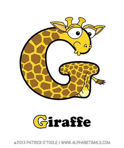 The Letter G Is For Giraffe With An Image Of A Giraffe