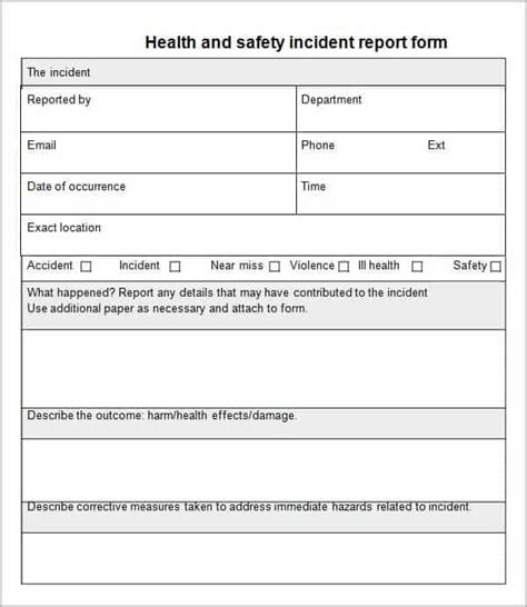 10 Incident Report Templates Word Excel Pdf Formats