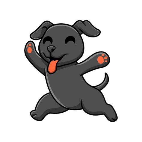 Desenho De Cachorro Labrador Preto Fofo Vetor Premium