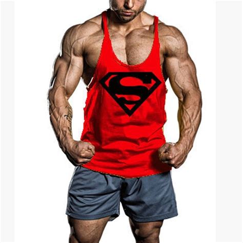 Men S Bodybuilding S Logo Tank Top Gym Workout Shirt Sleeveless Y Back