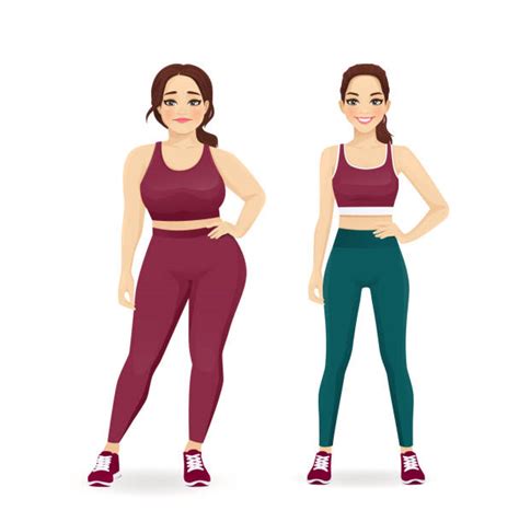 710 Woman Before And After Weight Loss Stock Illustrations Royalty