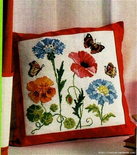 Три подушки с вышивкой крестиком. Схемы - Russian-Handmade.com