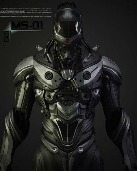 Sᴄɪ ʙᴏʀɢ Futuristic Armour Robot Design Concept Art Characters