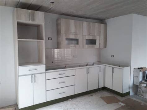 Mesada bacha de cocina de 160cm acero inoxidable acero. CONJUNTO BAJO MESADA Y ALACENA BLANCO SIN ALUMINIO METRO ...