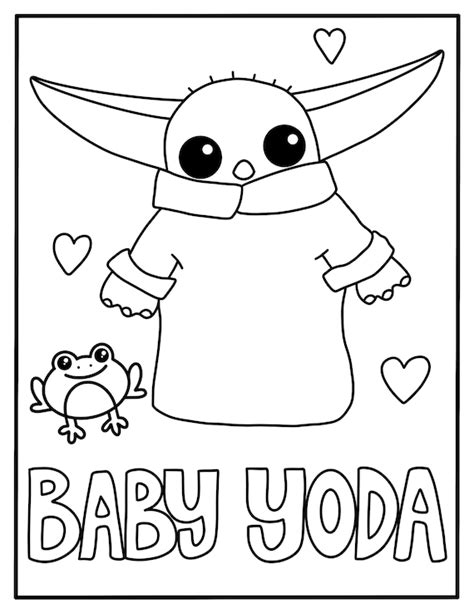 Baby Yoda Coloring Page Etsy