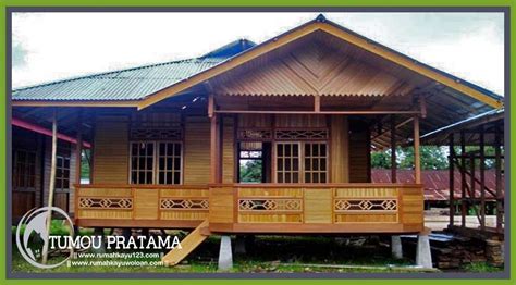 Desain dan kelebihan rumah kayu sketsa denah desain. Rumah Kayu Woloan - Ceria Bulat t