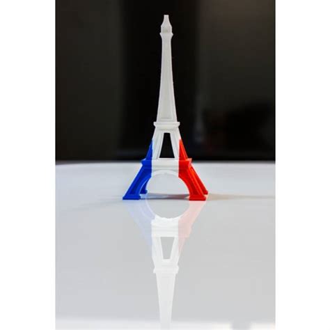 3D Printable Multi-color Eiffel Tower (French Flag) by Mosaic Manufacturing