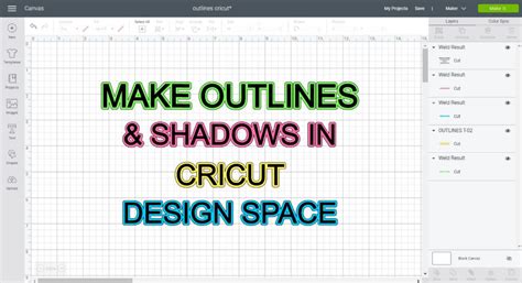 You can use this method for not only cutting. How to Make Outlines/Shadows to use in Cricut Design Space ...