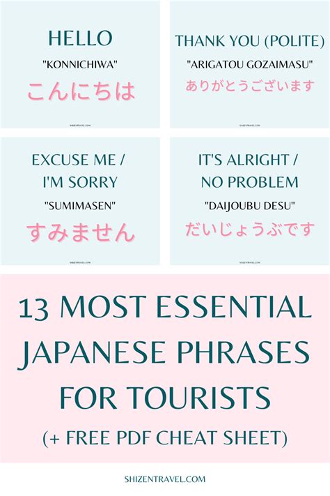 13 Most Essential Japanese Phrases For Tourists Free Pdf Cheat Sheet