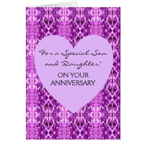 Happy Wedding Anniversary Son And Wife Heart Greeting Card Zazzle