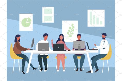 If you want to schedule a meeting from within the teams environment itself, the steps are similar. Work team meeting illustration | Pre-Designed Vector ...
