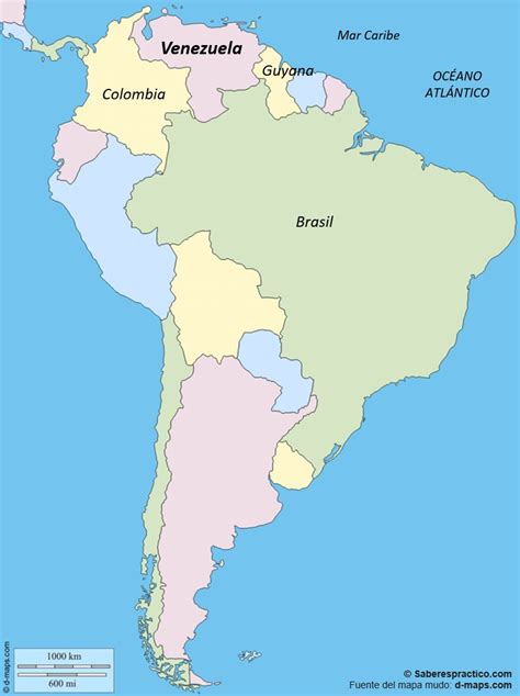 Límites De Venezuela Con Mapa Saber Es Práctico