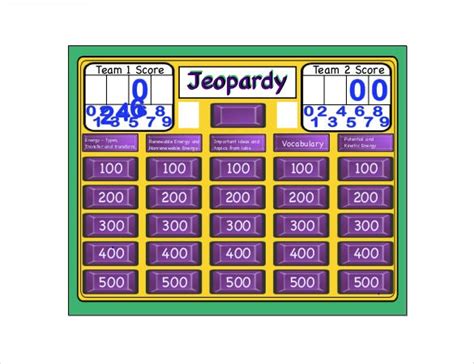 Free Jeopardy Template 8 Free Word Pdf Ppt Documents Download