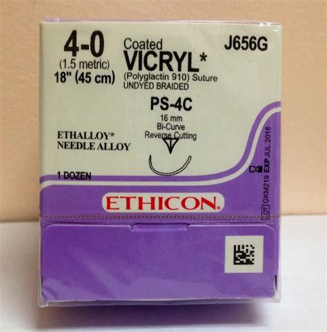 Ethicon J656g Coated Vicryl Polyglactin 910 Suture