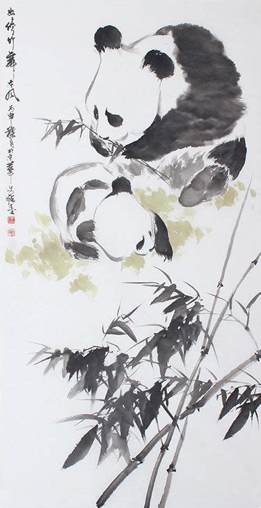 Chinese Brush Painting Artwork Ink Modern Art Famous Classic Best Panda