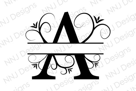 Full Alphabet Svg Split Monogram Letters Graphic By Nnj Designs