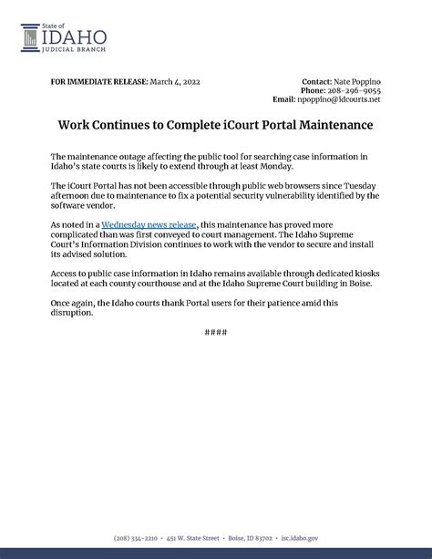 ISC Announcement- iCourt Portal Down | State Bar