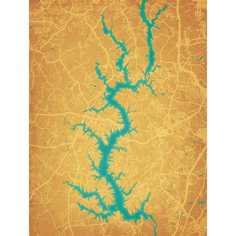 Lake map art offers the ideal way to display the nostalgia in a lake home. Lake Wylie Map Art - The Map Shop
