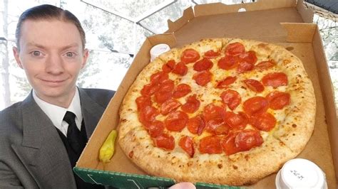 Papa John S New Cheesy Calzone Stuffed Crust Pizza Review Youtube