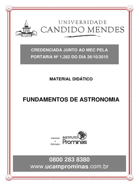 Fundamentos De Astronomia Pdf Terra Astronomia