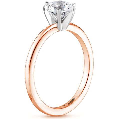K Rose Gold Brielle Six Prong Diamond Engagement Ring Pointers Jewellers Fine Jewelry