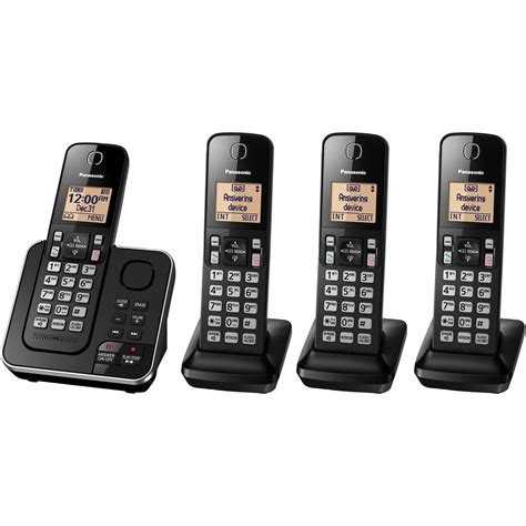 Panasonic Kx Tgc364b 4 Handset Expandable Cordless Phone With Answering