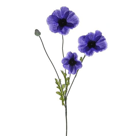 Poppies are herbaceous plants, often grown for their colourful flowers. Artificial Silk Purple Poppy | 63cm poppy spray | Shelf ...