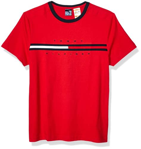 tommy hilfiger adaptive t shirt with magnetic buttons at shoulders in red for men save 64 lyst