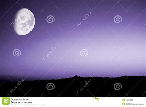 Purple Sunset With Moon Stock Photos Image 16136583
