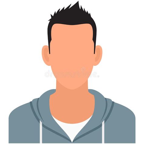 Man Faceless Avatar Thin Line Icon Default Profile Vector Illustration Isolated On White Male