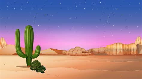 Desert Scene With Sunset 365327 Vector Art At Vecteezy