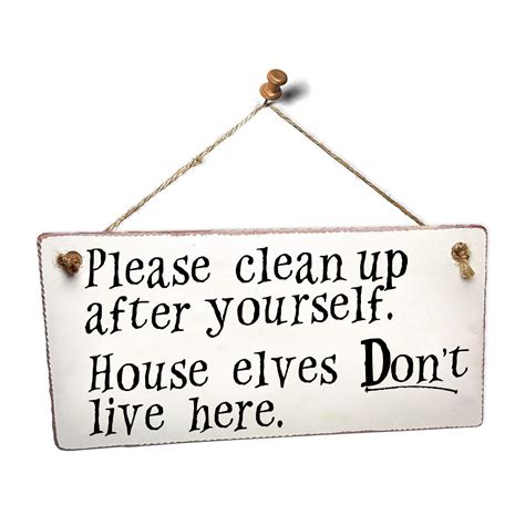 Harry Potter Themed Hanging Wall Sign Please Clean Up After Yourself