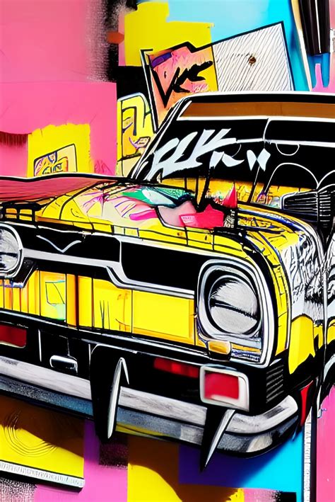 Illustration Artistiques Graffiti Collage Car Europosters