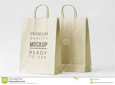 Download Paper Bag Mockup Isolated Background Stock Photo - Image ...