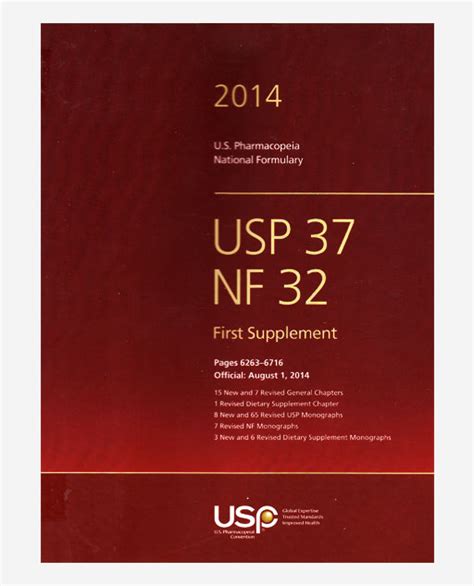 United States Pharmacopeia National Formulary Usp 37 Nf 32 First
