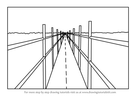 Step By Step How To Draw One Point Perspective Bridge