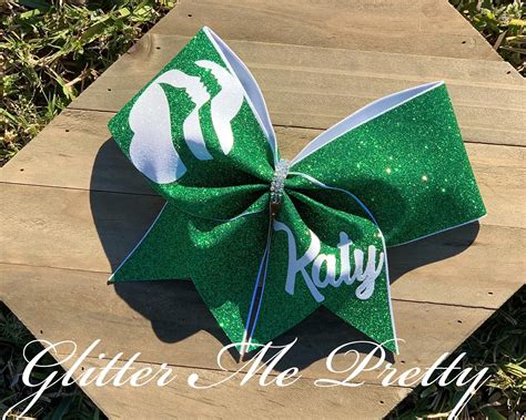 Girl Scout Cheer Hair Bow Big Bow Green Glitter Girl Scout Etsy In Cheer Hair Bows